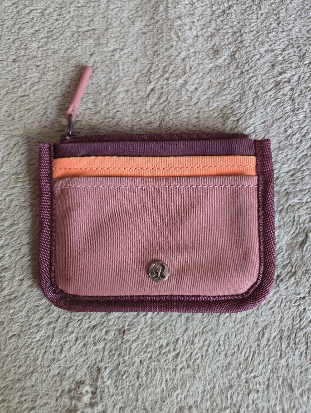 Lululemon True Identity Card Case Brier Rose/Orange Frappe/Red Merlot